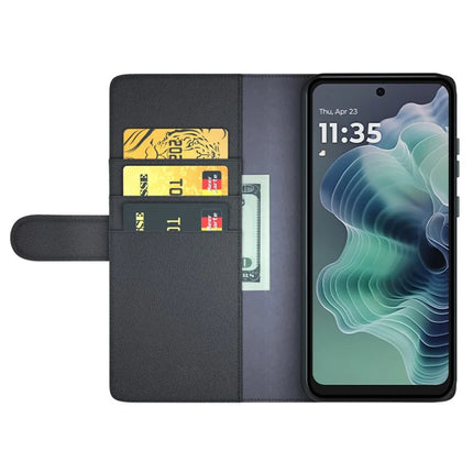 For Motorola Moto G35 5G Case Genuine Split Leather Phone Cover Wallet Card Slot