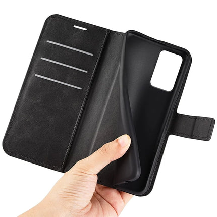 For Motorola Moto G35 5G Stand Case Anti-Scratch Calf Texture Leather Phone Cover