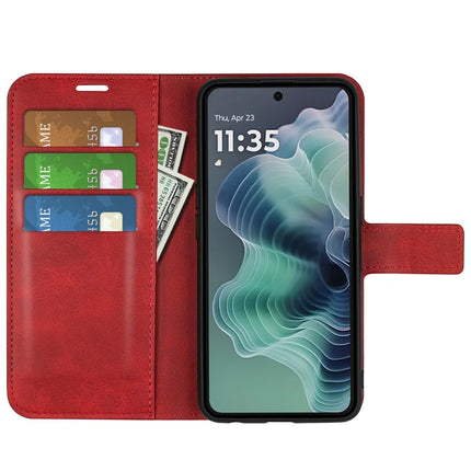 For Motorola Moto G35 5G Stand Case Anti-Scratch Calf Texture Leather Phone Cover