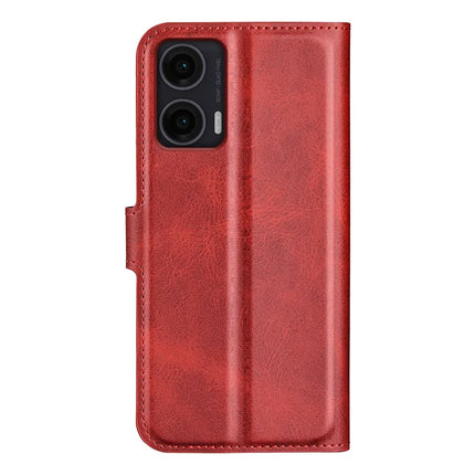 For Motorola Moto G35 5G Stand Case Anti-Scratch Calf Texture Leather Phone Cover