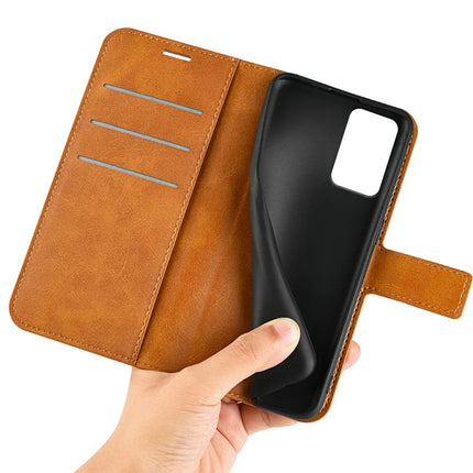 For Motorola Moto G35 5G Stand Case Anti-Scratch Calf Texture Leather Phone Cover