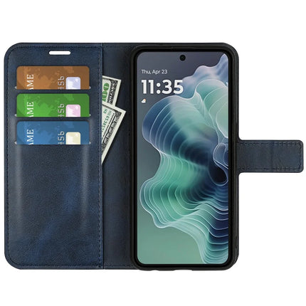 For Motorola Moto G35 5G Stand Case Anti-Scratch Calf Texture Leather Phone Cover