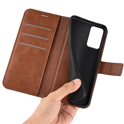 For Motorola Moto G35 5G Stand Case Anti-Scratch Calf Texture Leather Phone Cover