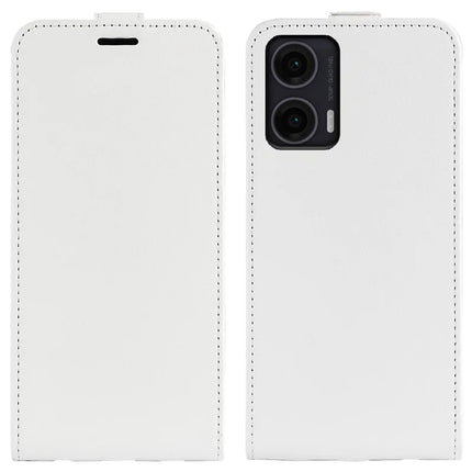 For Motorola Moto G35 5G Case with Card Slots Vertical Flip Leather Phone Cover - White