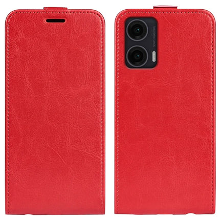 For Motorola Moto G35 5G Case with Card Slots Vertical Flip Leather Phone Cover - Red