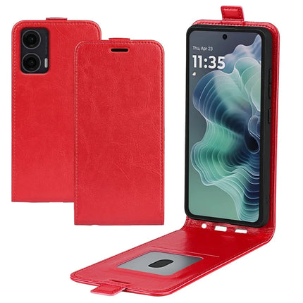 For Motorola Moto G35 5G Case with Card Slots Vertical Flip Leather Phone Cover