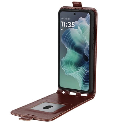 For Motorola Moto G35 5G Case with Card Slots Vertical Flip Leather Phone Cover