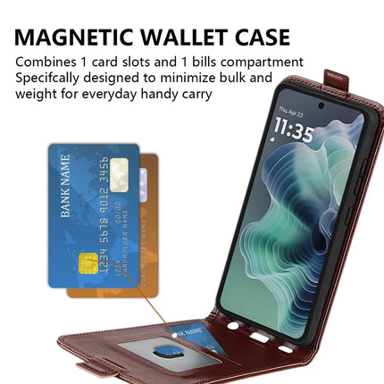 For Motorola Moto G35 5G Case with Card Slots Vertical Flip Leather Phone Cover