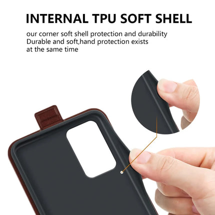 For Motorola Moto G35 5G Case with Card Slots Vertical Flip Leather Phone Cover