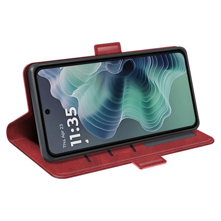 For Motorola Moto G35 5G Stand Case Calf Texture Leather Wallet Phone Cover