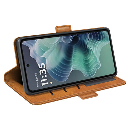 For Motorola Moto G35 5G Stand Case Calf Texture Leather Wallet Phone Cover