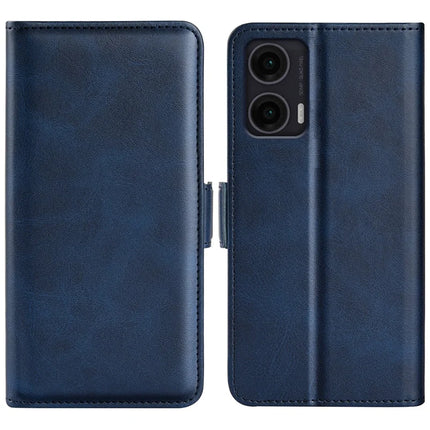 For Motorola Moto G35 5G Stand Case Calf Texture Leather Wallet Phone Cover - Blue