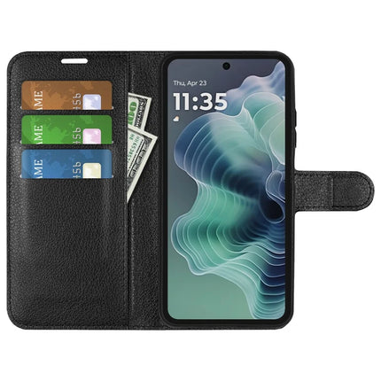 For Motorola Moto G35 5G Case Litchi Texture Shockproof Leather Wallet Phone Cover
