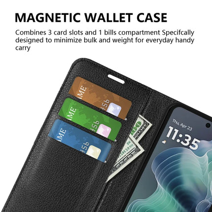 For Motorola Moto G35 5G Case Litchi Texture Shockproof Leather Wallet Phone Cover