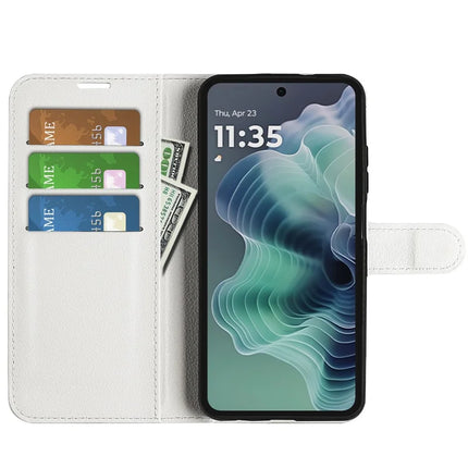 For Motorola Moto G35 5G Case Litchi Texture Shockproof Leather Wallet Phone Cover