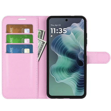 For Motorola Moto G35 5G Case Litchi Texture Shockproof Leather Wallet Phone Cover