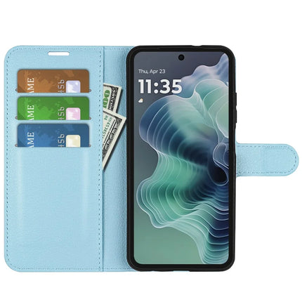 For Motorola Moto G35 5G Case Litchi Texture Shockproof Leather Wallet Phone Cover