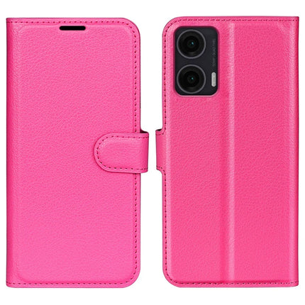 For Motorola Moto G35 5G Case Litchi Texture Shockproof Leather Wallet Phone Cover - Rose