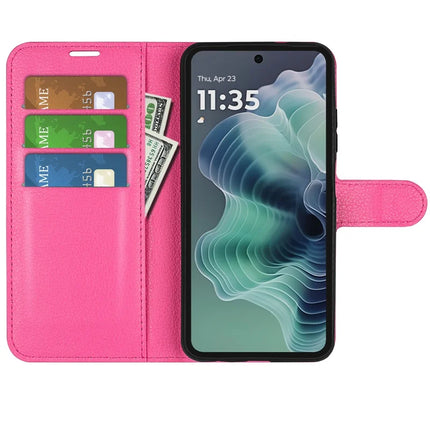 For Motorola Moto G35 5G Case Litchi Texture Shockproof Leather Wallet Phone Cover