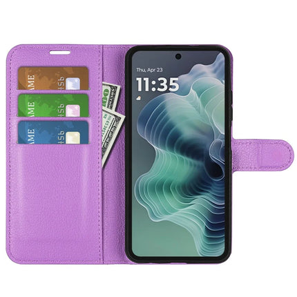 For Motorola Moto G35 5G Case Litchi Texture Shockproof Leather Wallet Phone Cover
