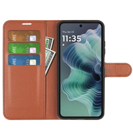 For Motorola Moto G35 5G Case Litchi Texture Shockproof Leather Wallet Phone Cover
