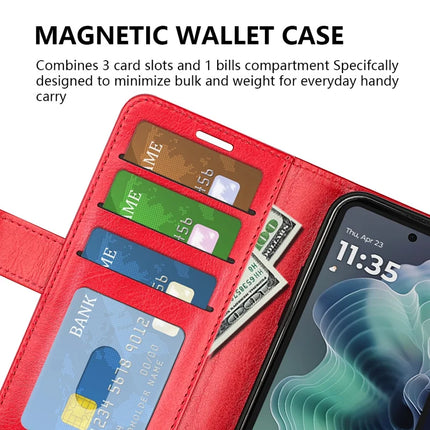 For Motorola Moto G35 5G Wallet Case Crazy Horse Texture Stand Leather Phone Cover