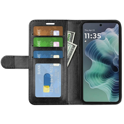 For Motorola Moto G35 5G Wallet Case Crazy Horse Texture Stand Leather Phone Cover
