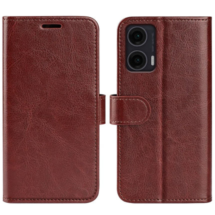 For Motorola Moto G35 5G Wallet Case Crazy Horse Texture Stand Leather Phone Cover - Brown