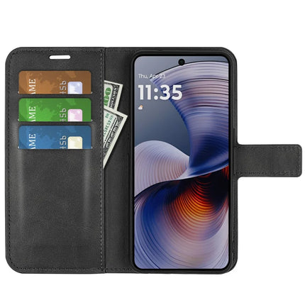 For Motorola Moto G55 5G Stand Case Anti-Scratch Calf Texture Leather Phone Cover