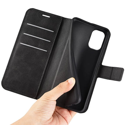 For Motorola Moto G55 5G Stand Case Anti-Scratch Calf Texture Leather Phone Cover