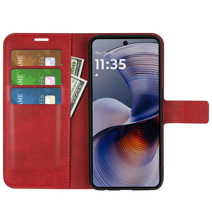 For Motorola Moto G55 5G Stand Case Anti-Scratch Calf Texture Leather Phone Cover