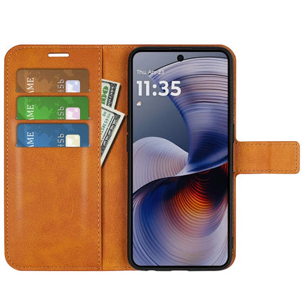 For Motorola Moto G55 5G Stand Case Anti-Scratch Calf Texture Leather Phone Cover