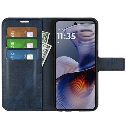 For Motorola Moto G55 5G Stand Case Anti-Scratch Calf Texture Leather Phone Cover