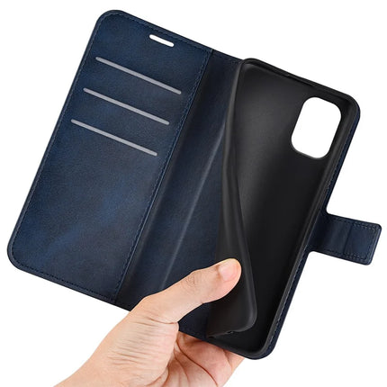 For Motorola Moto G55 5G Stand Case Anti-Scratch Calf Texture Leather Phone Cover