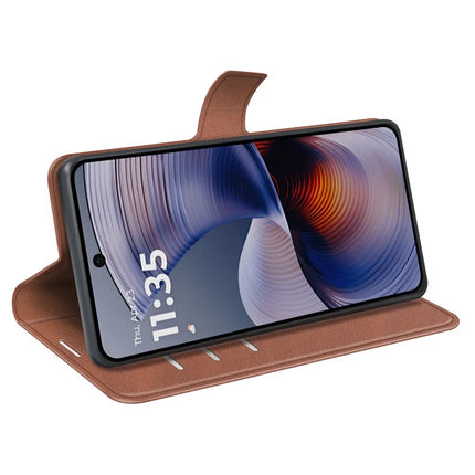 For Motorola Moto G55 5G Stand Case Anti-Scratch Calf Texture Leather Phone Cover