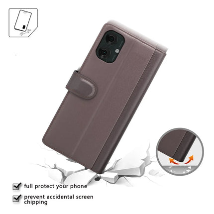 For Motorola Moto G55 5G Case Genuine Split Leather Phone Cover Wallet Card Slot