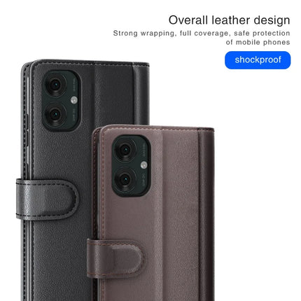 For Motorola Moto G55 5G Case Genuine Split Leather Phone Cover Wallet Card Slot