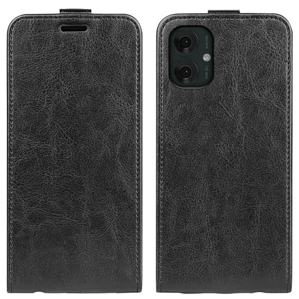 For Motorola Moto G55 5G Case with Card Slots Vertical Flip Leather Phone Cover - Black