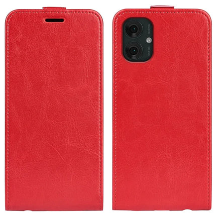 For Motorola Moto G55 5G Case with Card Slots Vertical Flip Leather Phone Cover - Red