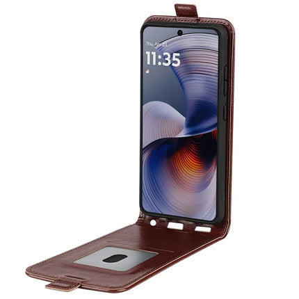 For Motorola Moto G55 5G Case with Card Slots Vertical Flip Leather Phone Cover