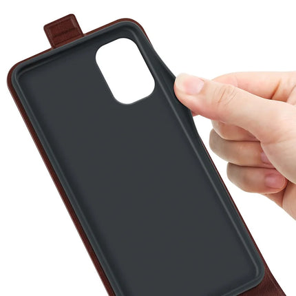 For Motorola Moto G55 5G Case with Card Slots Vertical Flip Leather Phone Cover