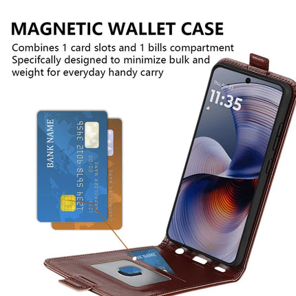 For Motorola Moto G55 5G Case with Card Slots Vertical Flip Leather Phone Cover