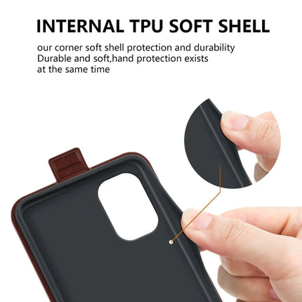 For Motorola Moto G55 5G Case with Card Slots Vertical Flip Leather Phone Cover