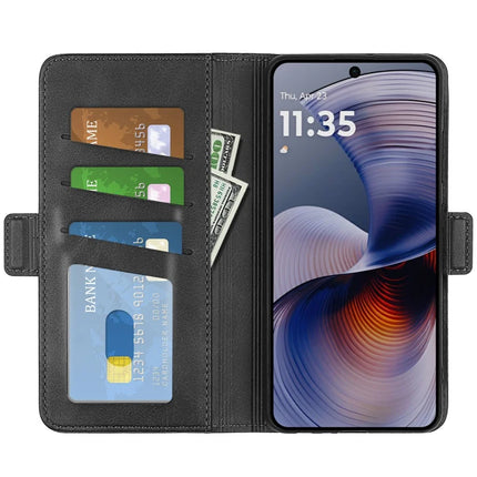For Motorola Moto G55 5G Stand Case Calf Texture Leather Wallet Phone Cover