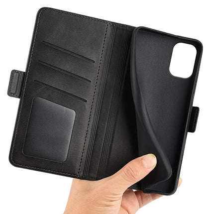 For Motorola Moto G55 5G Stand Case Calf Texture Leather Wallet Phone Cover