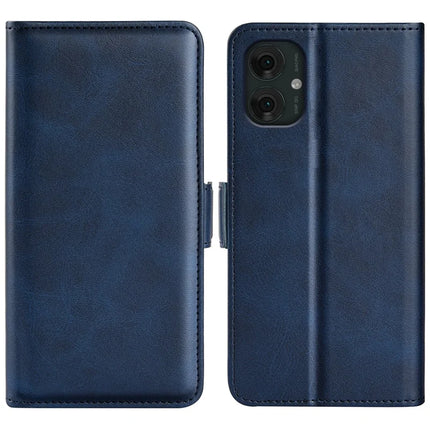 For Motorola Moto G55 5G Stand Case Calf Texture Leather Wallet Phone Cover - Blue