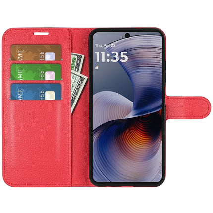 For Motorola Moto G55 5G Case Litchi Texture Shockproof Leather Wallet Phone Cover