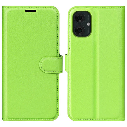 For Motorola Moto G55 5G Case Litchi Texture Shockproof Leather Wallet Phone Cover - Green