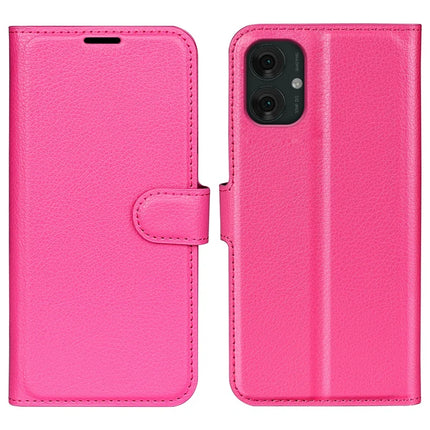 For Motorola Moto G55 5G Case Litchi Texture Shockproof Leather Wallet Phone Cover - Rose