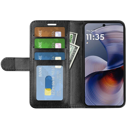 For Motorola Moto G55 5G Wallet Case Crazy Horse Texture Stand Leather Phone Cover